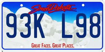SD license plate 93KL98