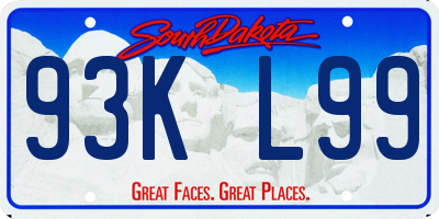 SD license plate 93KL99