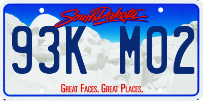 SD license plate 93KM02