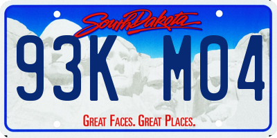 SD license plate 93KM04