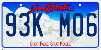 SD license plate 93KM06