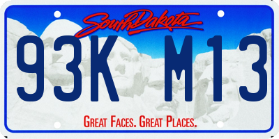 SD license plate 93KM13