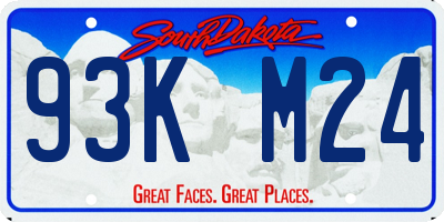 SD license plate 93KM24