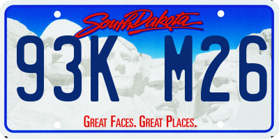 SD license plate 93KM26