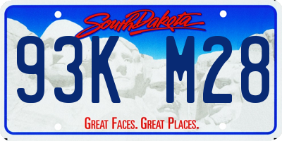 SD license plate 93KM28