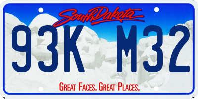 SD license plate 93KM32