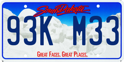 SD license plate 93KM33