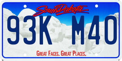 SD license plate 93KM40