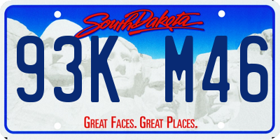 SD license plate 93KM46