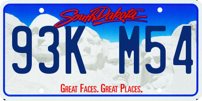 SD license plate 93KM54