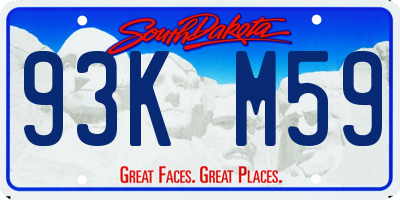 SD license plate 93KM59