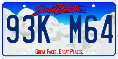 SD license plate 93KM64