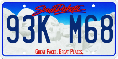 SD license plate 93KM68