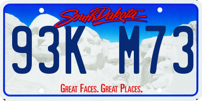 SD license plate 93KM73