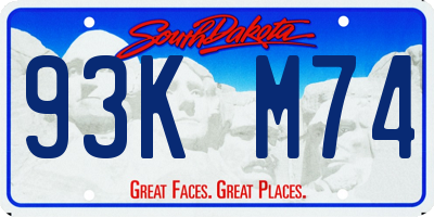 SD license plate 93KM74