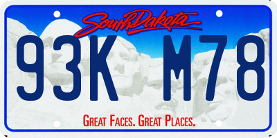 SD license plate 93KM78