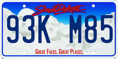 SD license plate 93KM85