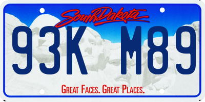 SD license plate 93KM89