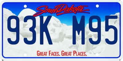 SD license plate 93KM95