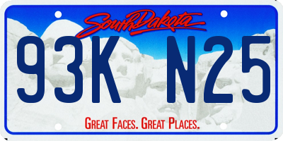 SD license plate 93KN25