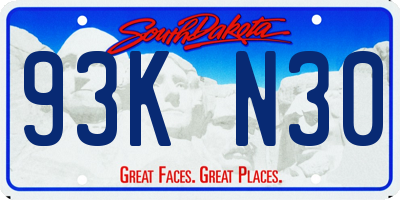 SD license plate 93KN30