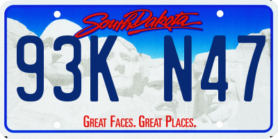 SD license plate 93KN47