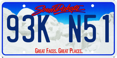 SD license plate 93KN51