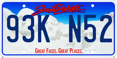 SD license plate 93KN52