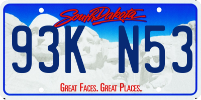 SD license plate 93KN53