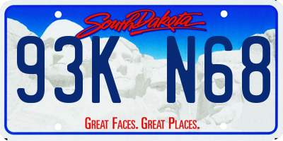 SD license plate 93KN68