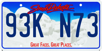 SD license plate 93KN73