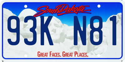 SD license plate 93KN81