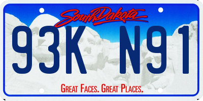 SD license plate 93KN91