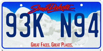 SD license plate 93KN94