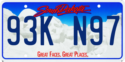 SD license plate 93KN97