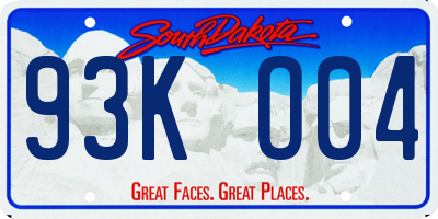 SD license plate 93KO04