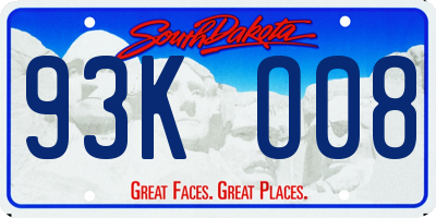 SD license plate 93KO08