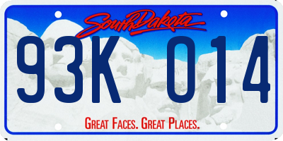 SD license plate 93KO14