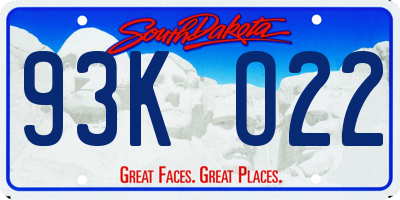 SD license plate 93KO22