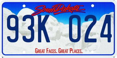 SD license plate 93KO24