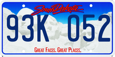 SD license plate 93KO52