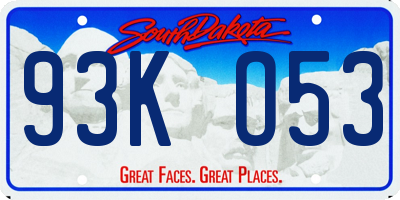 SD license plate 93KO53