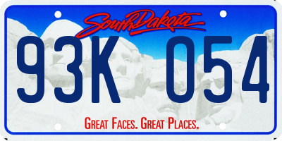 SD license plate 93KO54