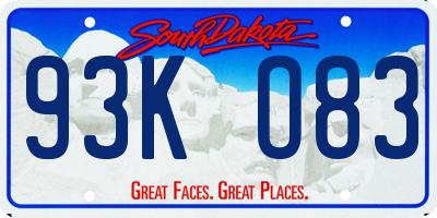 SD license plate 93KO83
