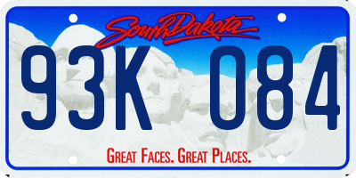 SD license plate 93KO84