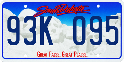 SD license plate 93KO95