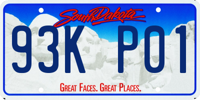 SD license plate 93KP01