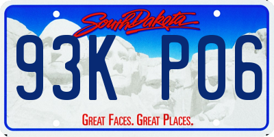 SD license plate 93KP06