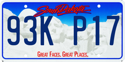 SD license plate 93KP17