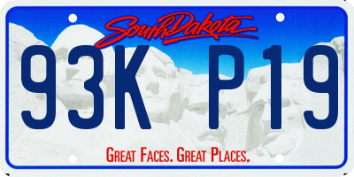 SD license plate 93KP19